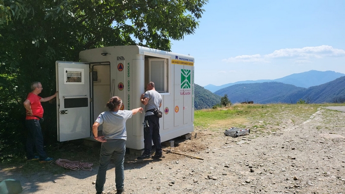 Installato il campo base fisso per il soccorso in Val Grande