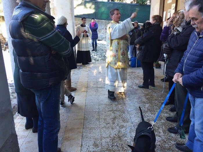 Cani, gatti, galline e una capra: a Vedasco la benedizione degli animali (foto)