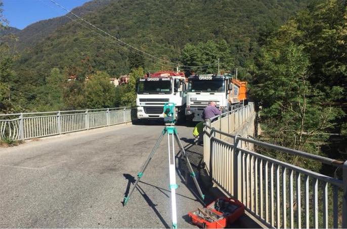 Cannobio: prove statiche sul ponte di Traffiume